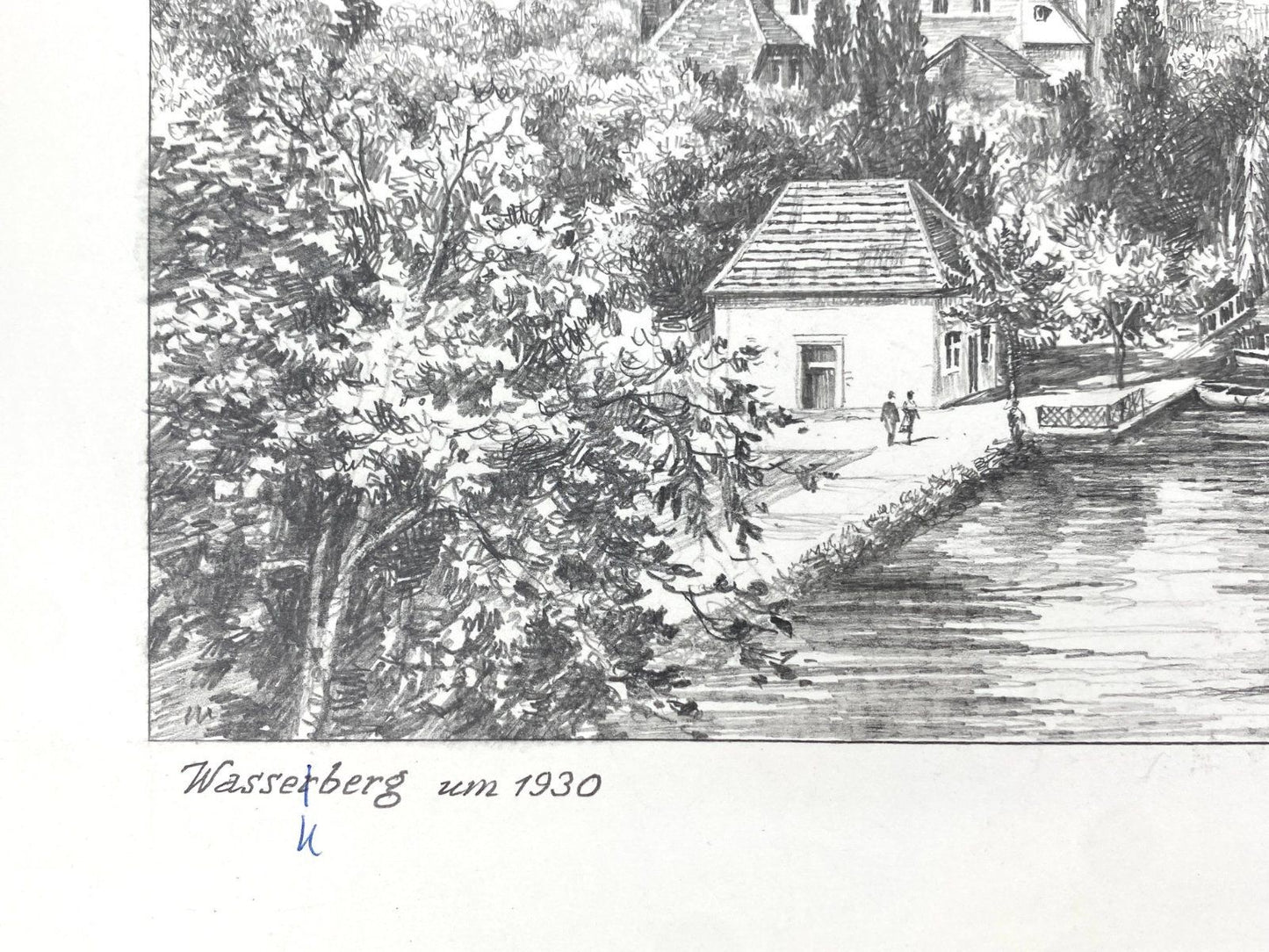 * HEINZ WEHLISCH ZEICHNUNG WASSENBERG UM 1930 ANSICHT HEINSBERG