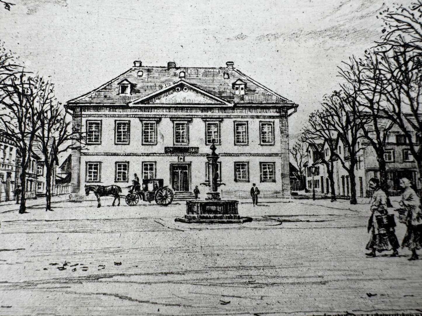 * HEINZ WEHLISCH ORIGINAL RADIERUNG HAIGER MARKTPLATZ ANSICHT