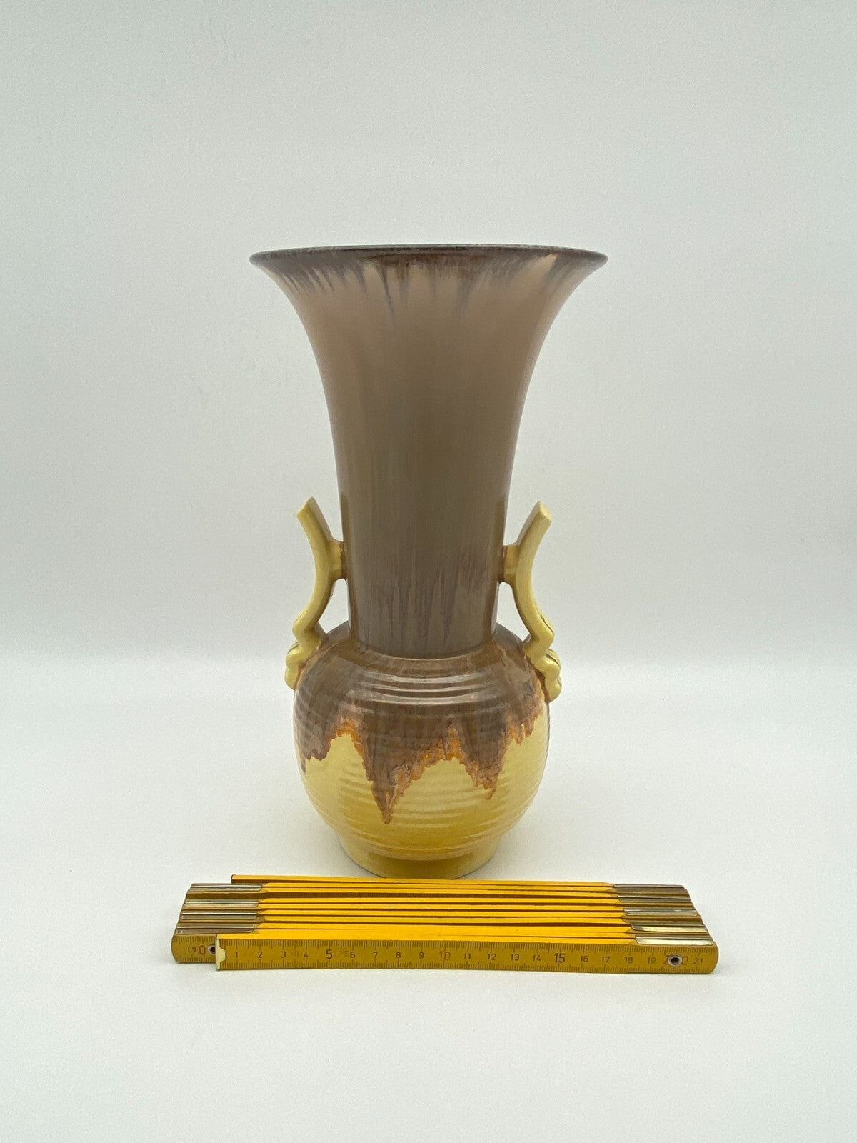 STEULER KERAMIK VASE LAUFGLASUR HENKEL AMPHORE FAT LAVA 30er ART DECO