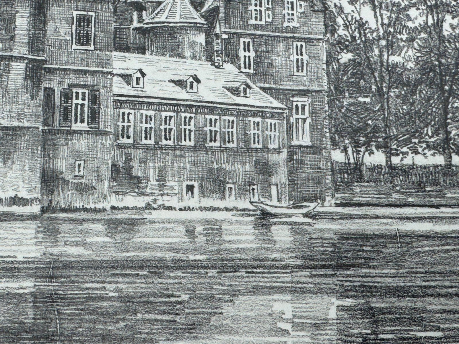 * HEINZ WEHLISCH ZEICHNUNG SCHLOß HERTEN RECKLINGHAUSEN ANSICHT