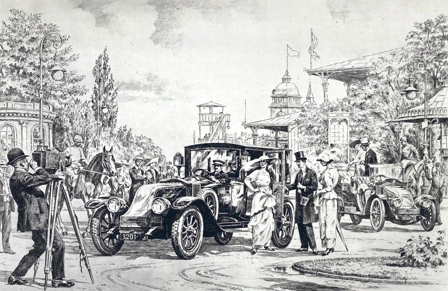 *5x GRAFIK HEINZ WEHLISCH AUTOMOBIL OLDTIMER LONDON PARIS MÜNCHEN