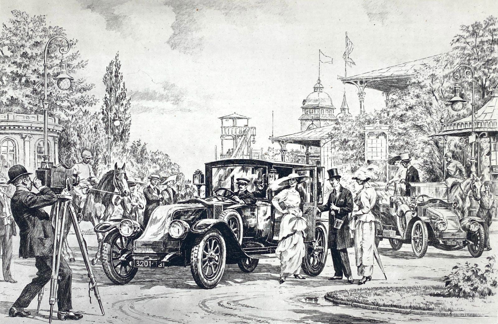 *5x GRAFIK HEINZ WEHLISCH AUTOMOBIL OLDTIMER LONDON PARIS MÜNCHEN