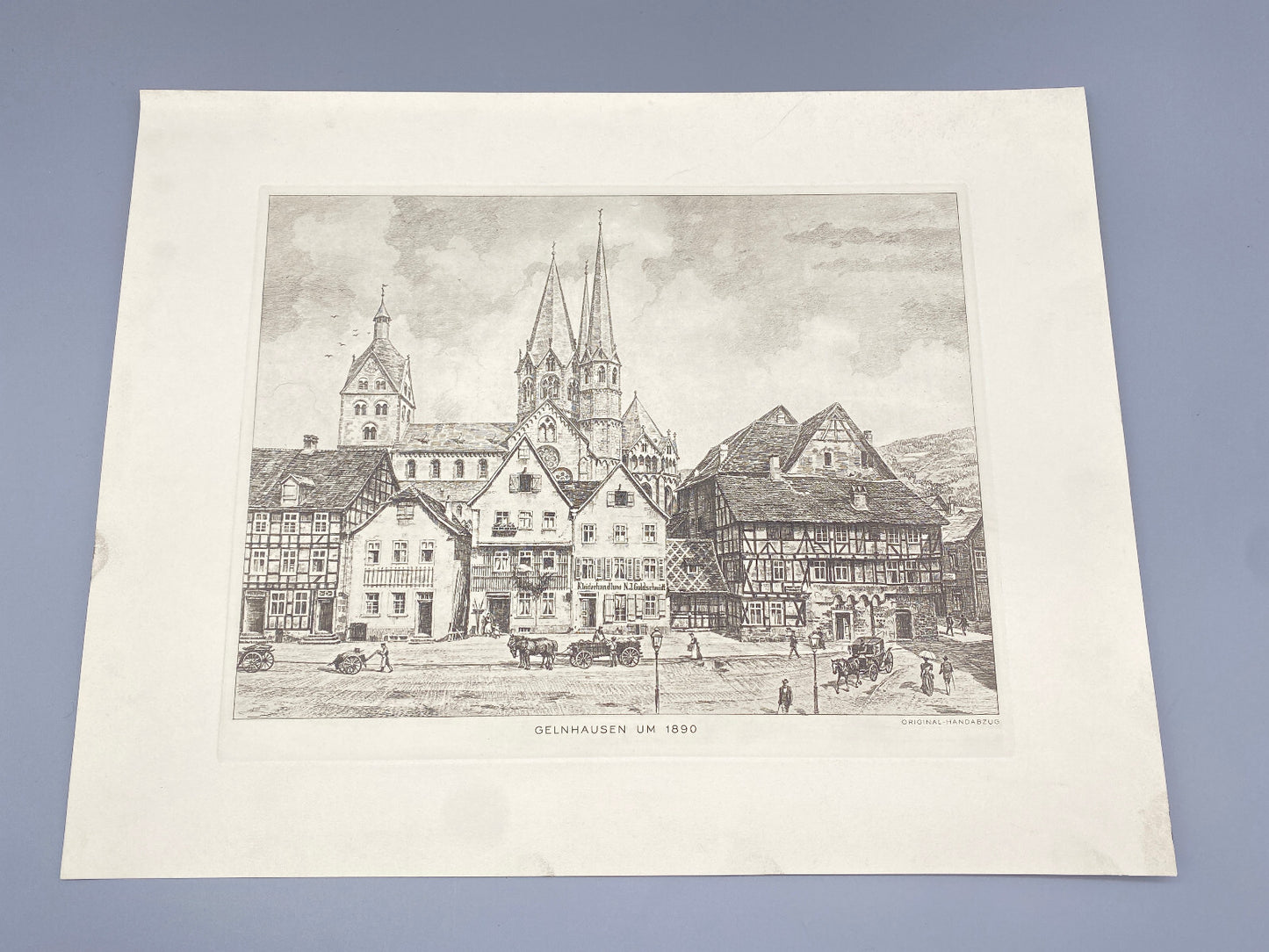 DEUTSCHER KÜNSTLER HEINZ WEHLISCH RADIERUNG GELHAUSEN UM 1890 ORIGINAL HANDABZUG