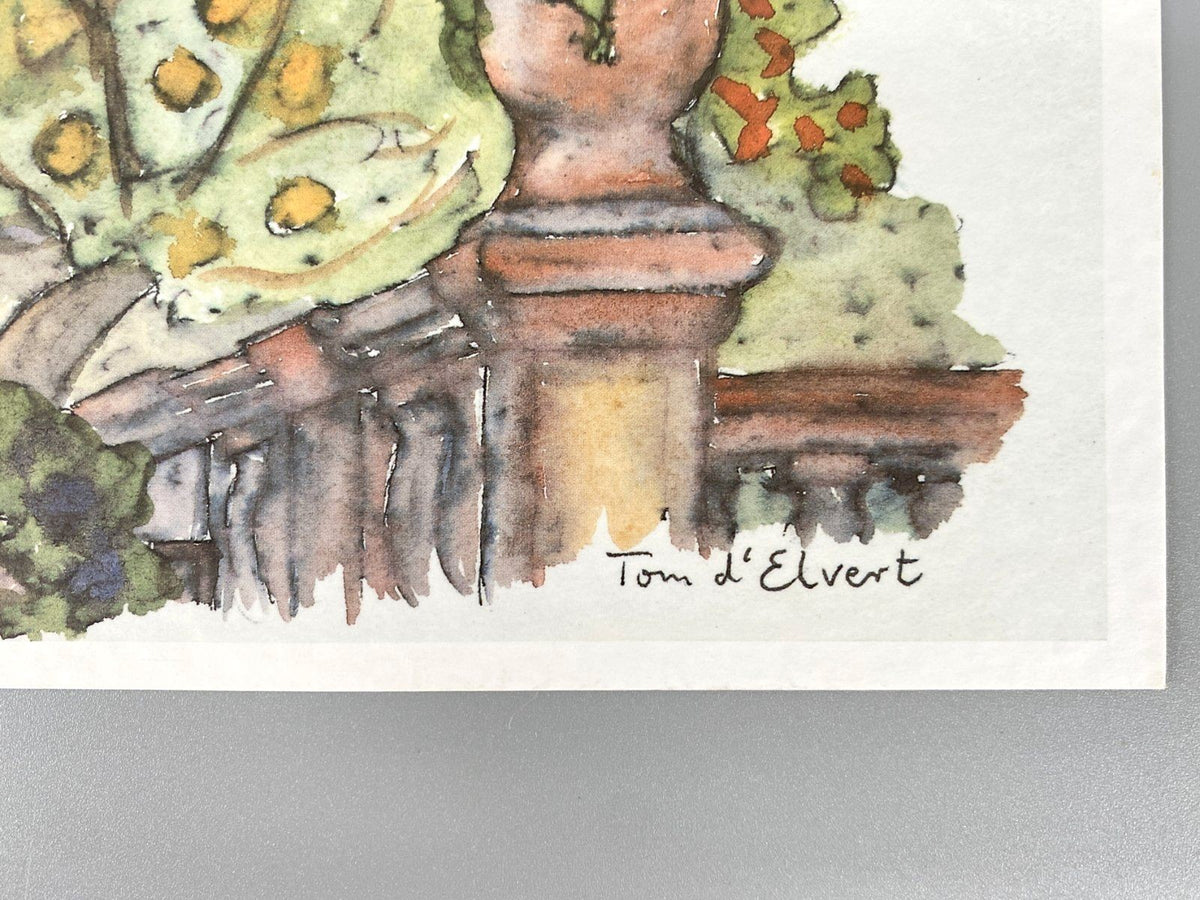 * GRAFIK OFFSET DEIÀ MALLORCA SPANIEN TOM D’ELVERT AQUARELL 1995