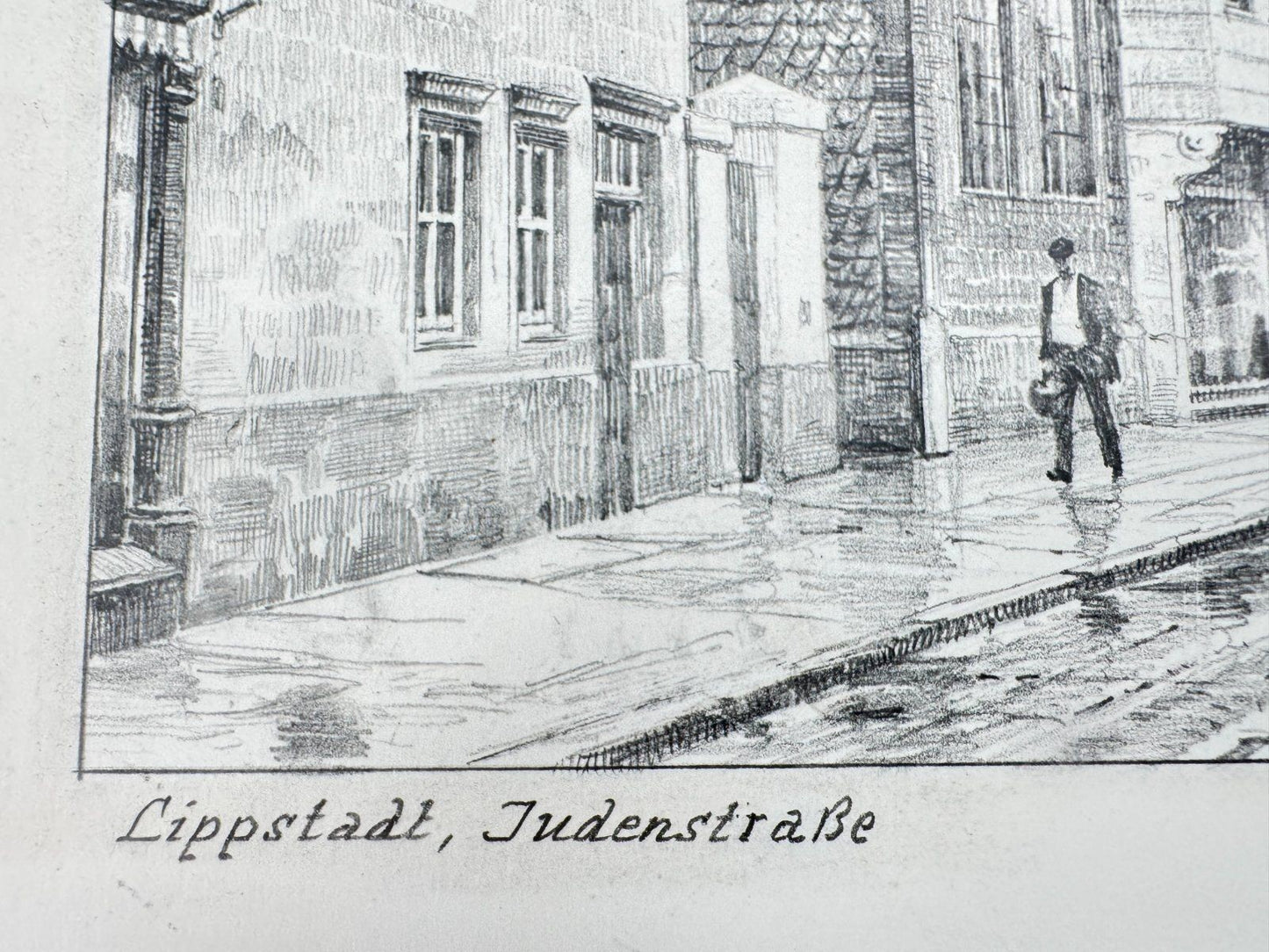 * HEINZ WEHLISCH ZEICHNUNG LIPPSTADT JUDENSTRAßE ANSICHT SIGNIERT