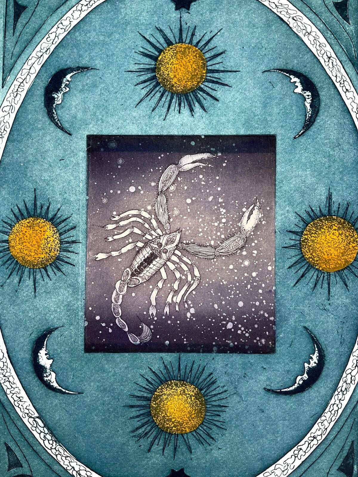 *GRAFIK FARBRADIERUNG ROSEMARIE WEHNERT 98 STERNZEICHEN SKORPION