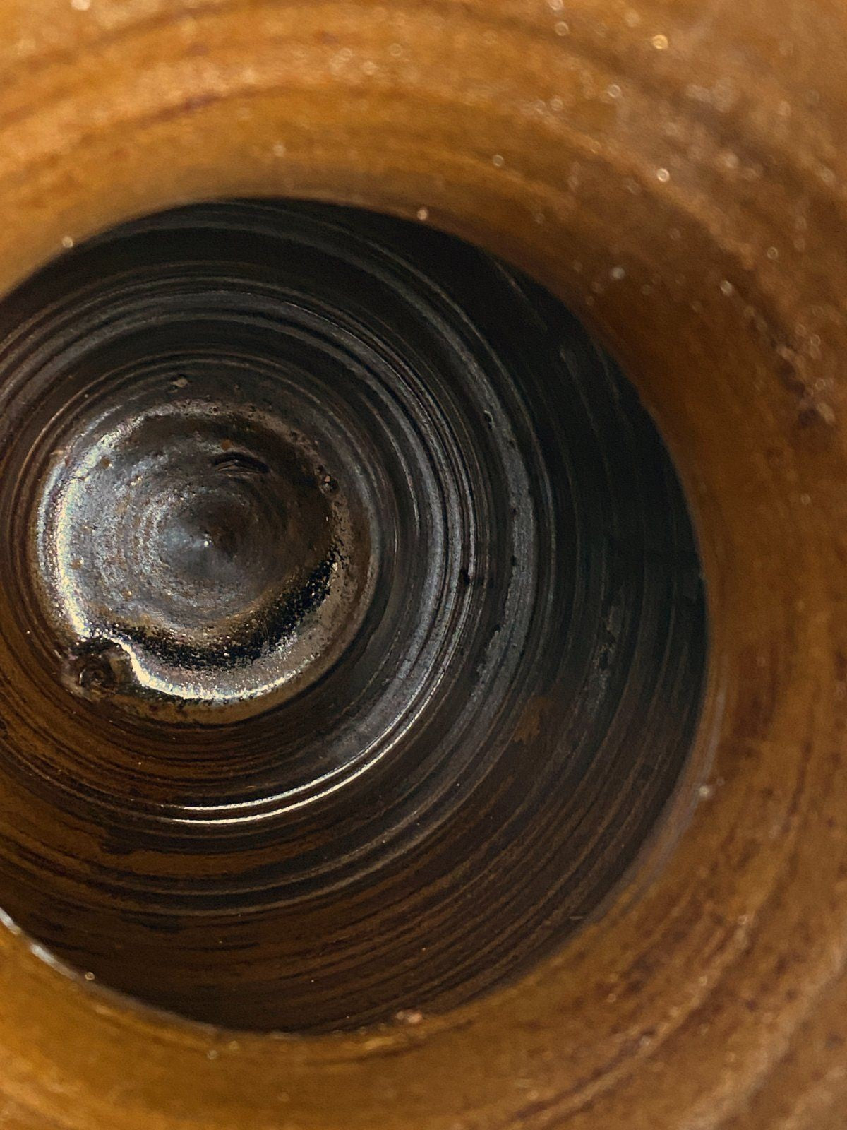 * GROßE STUDIOKERAMIK VASE BRAUN BODENVASE 49cm VINTAGE 70er