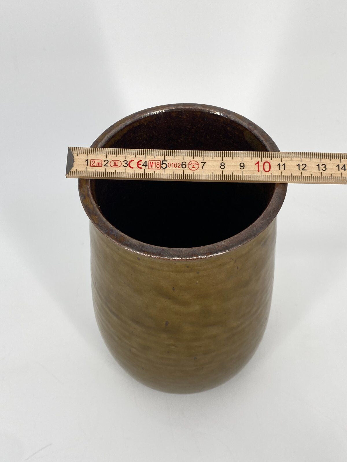 * STUDIOKERAMIK VASE PAUL EYDNER VEB DDR KERAMIK VINTAGE OCKER