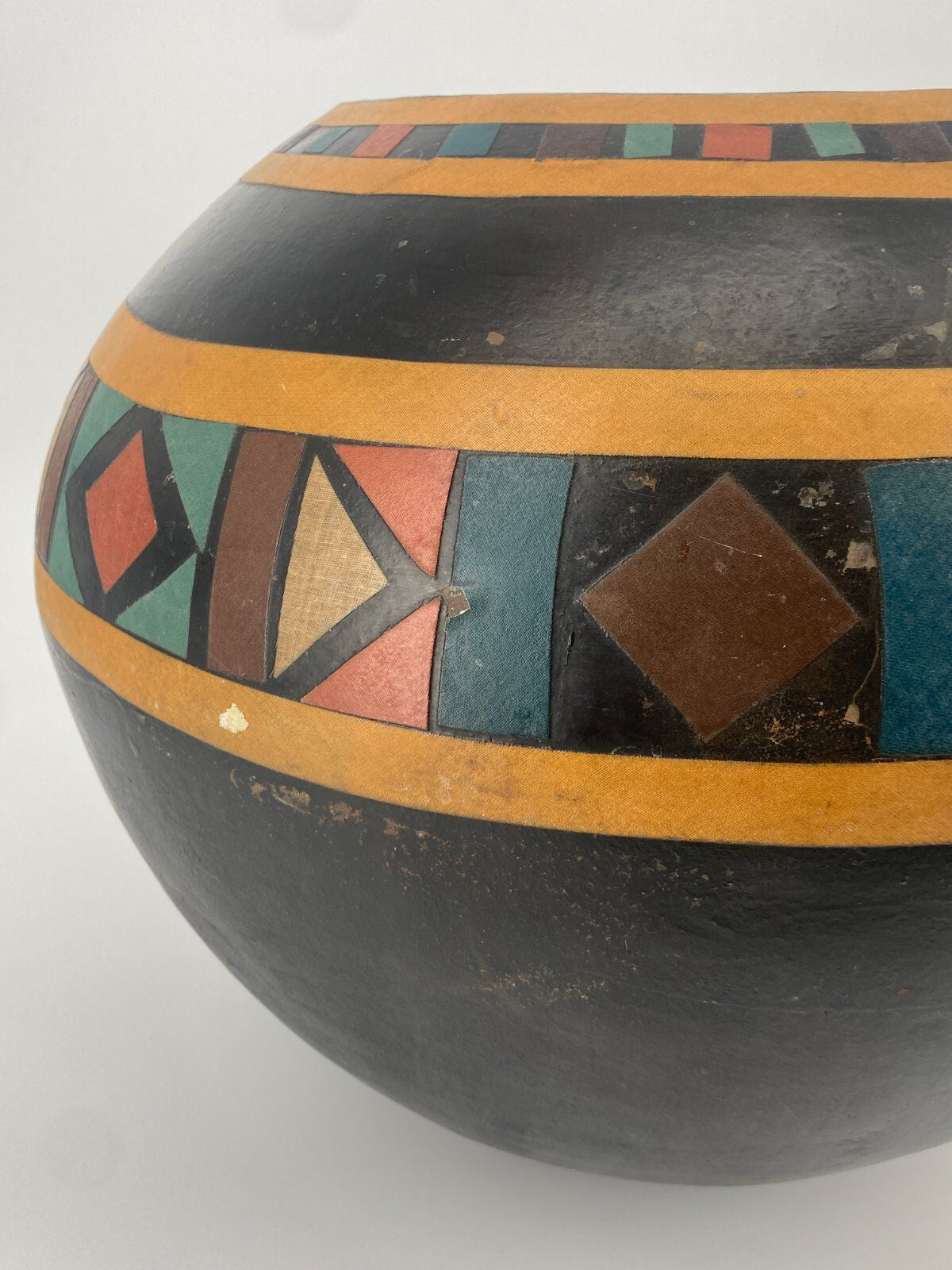 * VASE AFRIKA KERAMIK GROß BODENVASE HANDARBEIT ORNAMENT VINTAGE