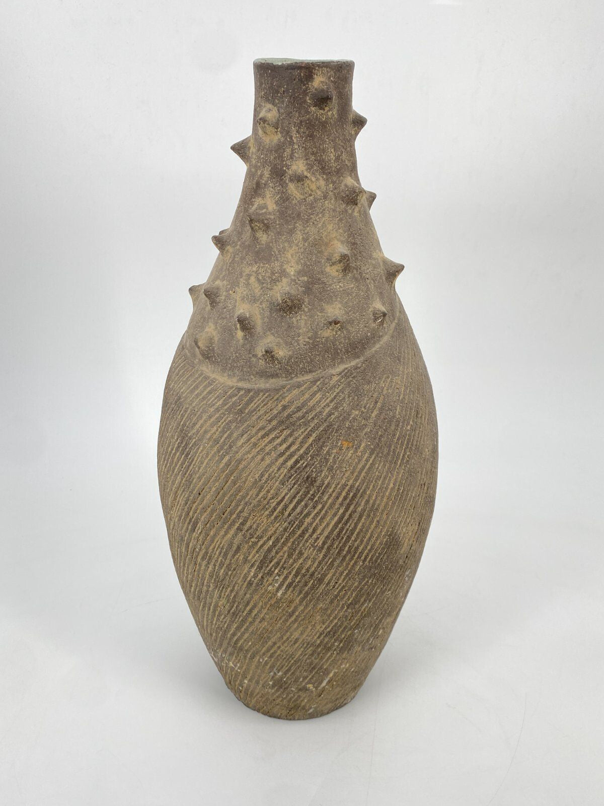 * VASE KERAMIK OAXACAN SPITZEN MID CENTURY BRUTALISMUS STEINZEUG TON MEXICO