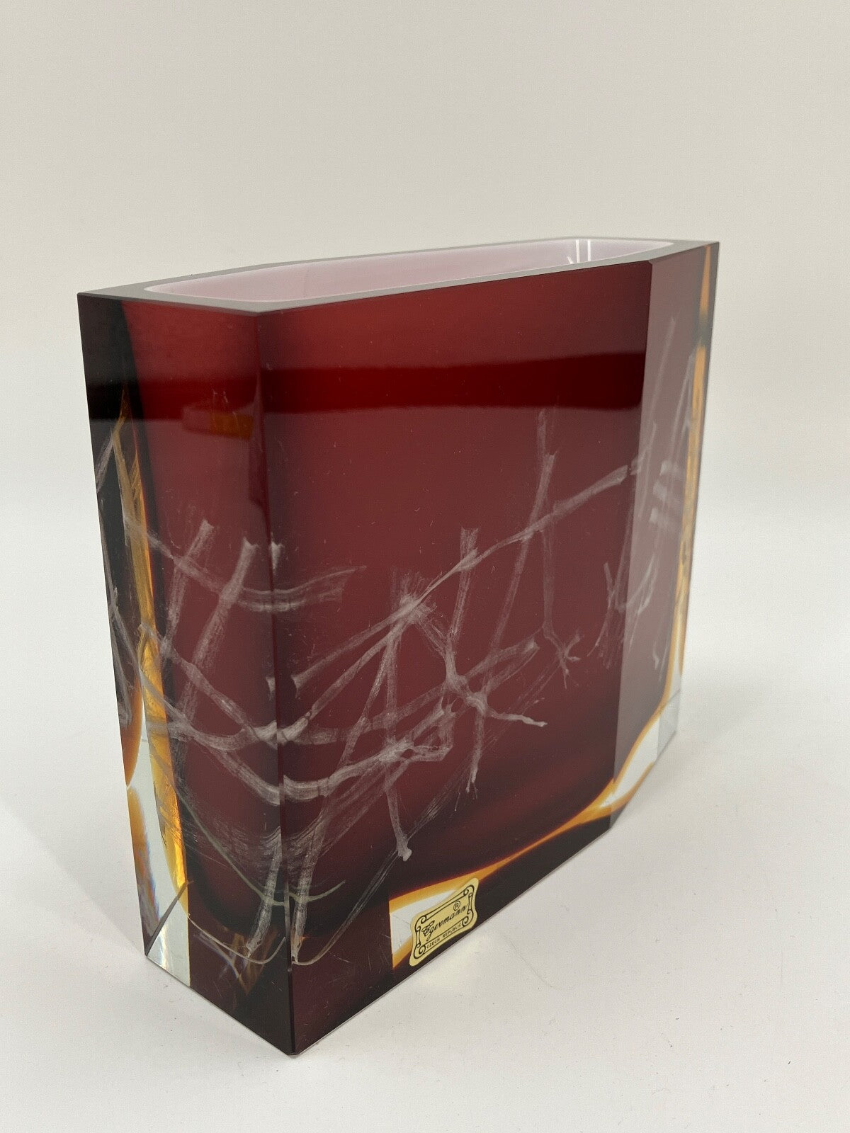 * PAVEL HLAVA VASE EGERMAN EXBOR STUDIO GLAS CZECH SOMMERSO 60er 70er