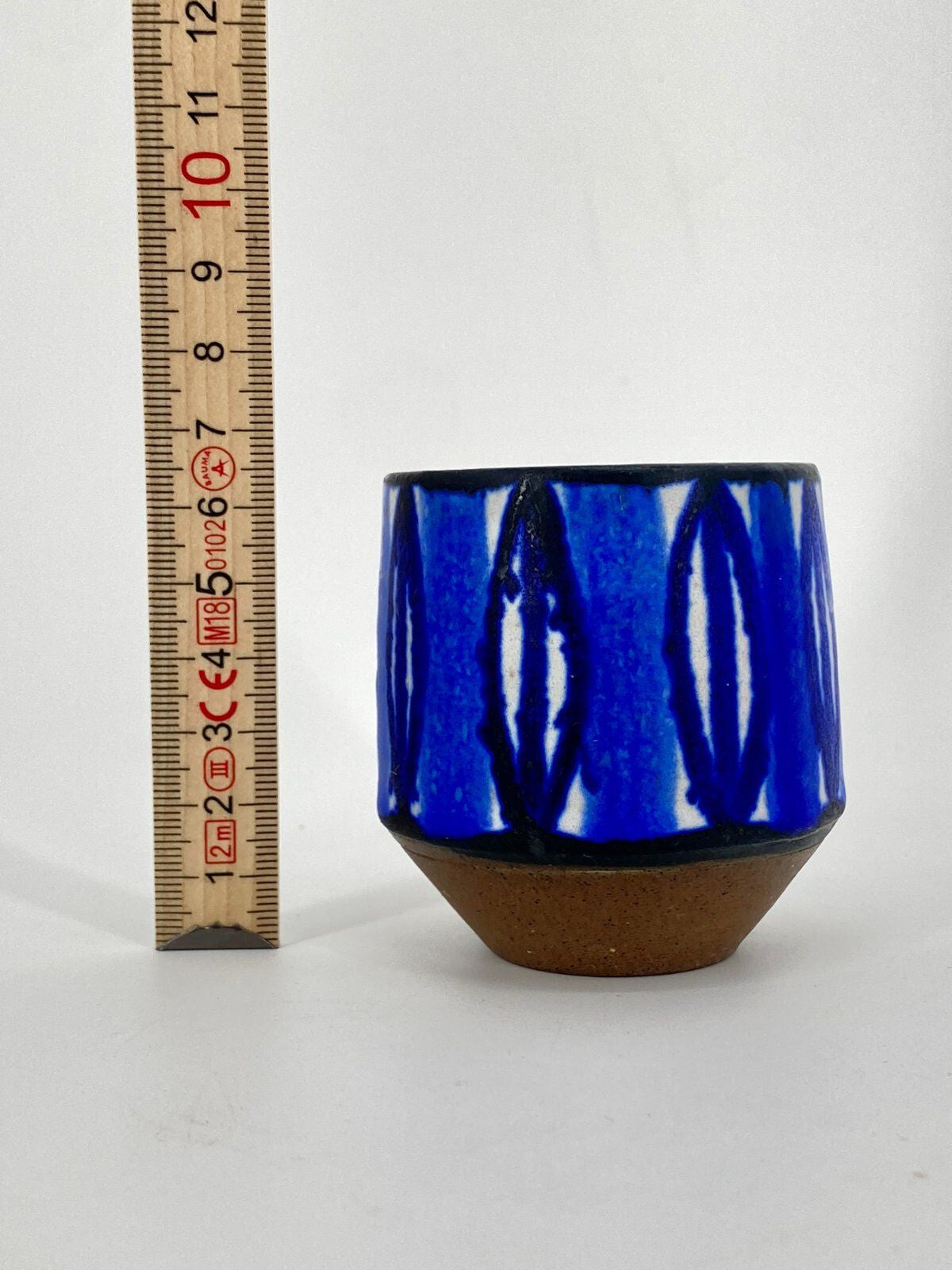 * MINI VASE KLEIN MINIATUR WINDLICHT BLAU JUIST VINTAGE GERMANY