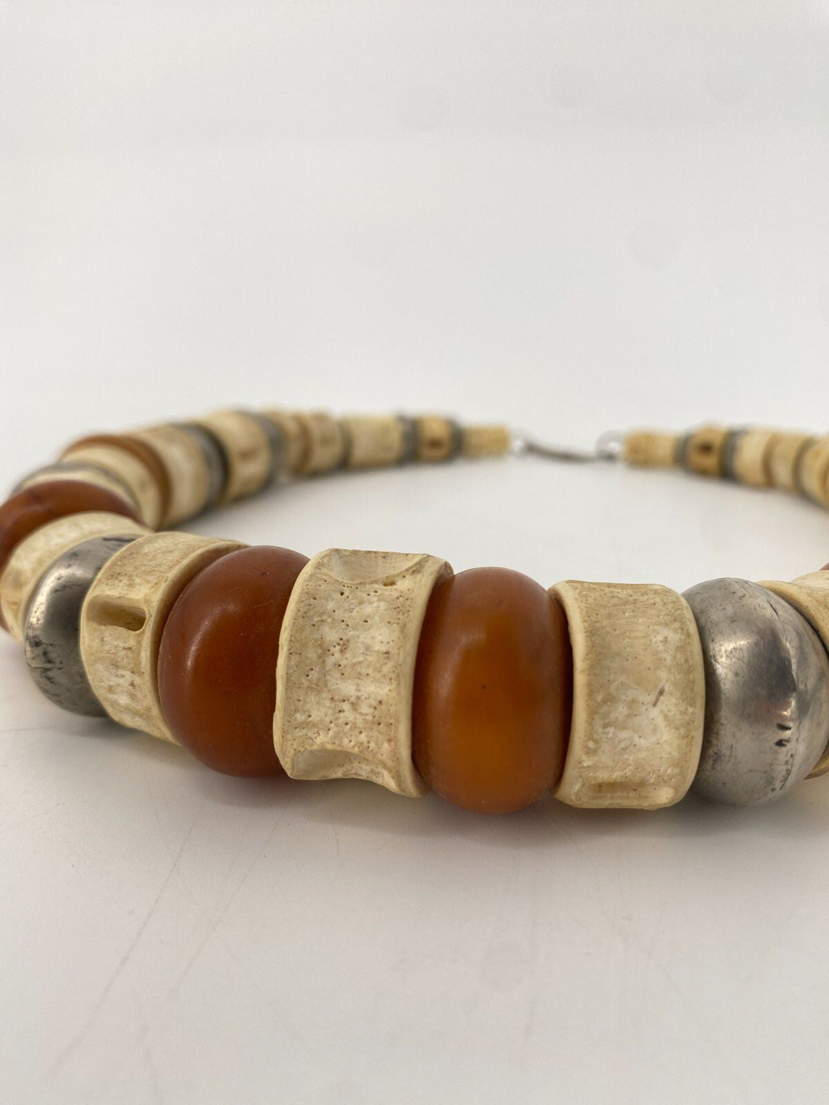 * KETTE COLLIER STATEMENT BERNSTEIN NATURMATERIAL METALL PERLEN