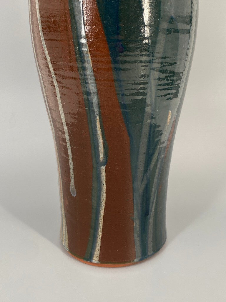 * VASE STUDIOKERAMIK KRUG KARAFFE KERAMIK HENKELVASE SIGNIERT SH MID CENTURY