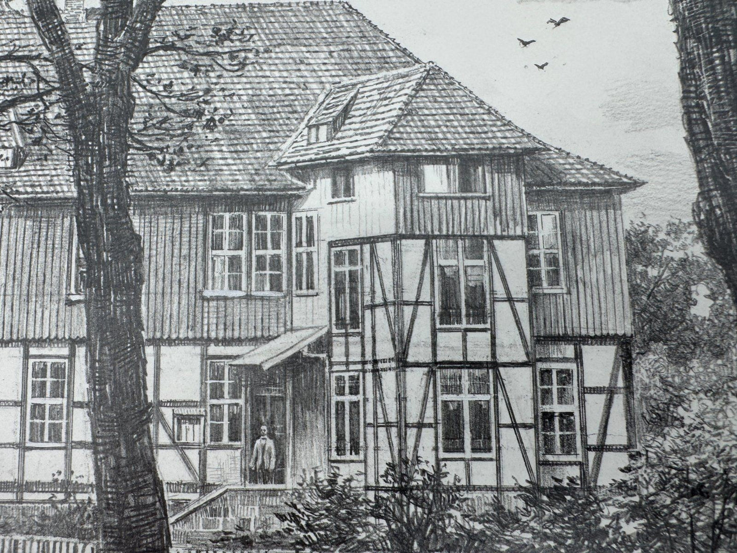 * HEINZ WEHLISCH ZEICHNUNG SCHLOß IN BURGDORF UM 1906 ANSICHT SIGNIERT