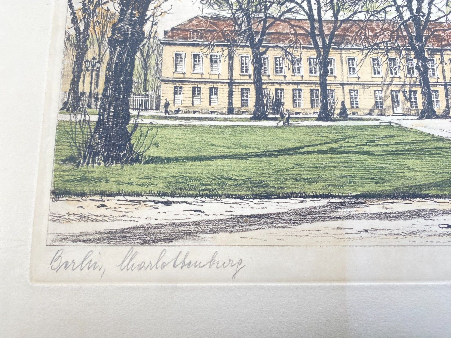 KÜNSTLER HEINZ WEHLISCH RADIERUNG KOLORIERT SCHLOSS CHARLOTTENBURG SIGNIERT