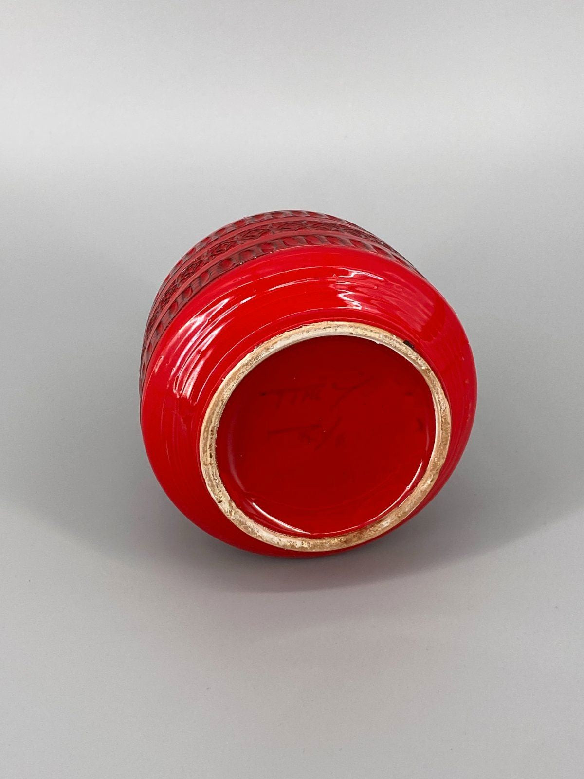 * VASE ITALY POTTERY BITOSSI LONDI ROT GEOMETRIE VINTAGE 60er