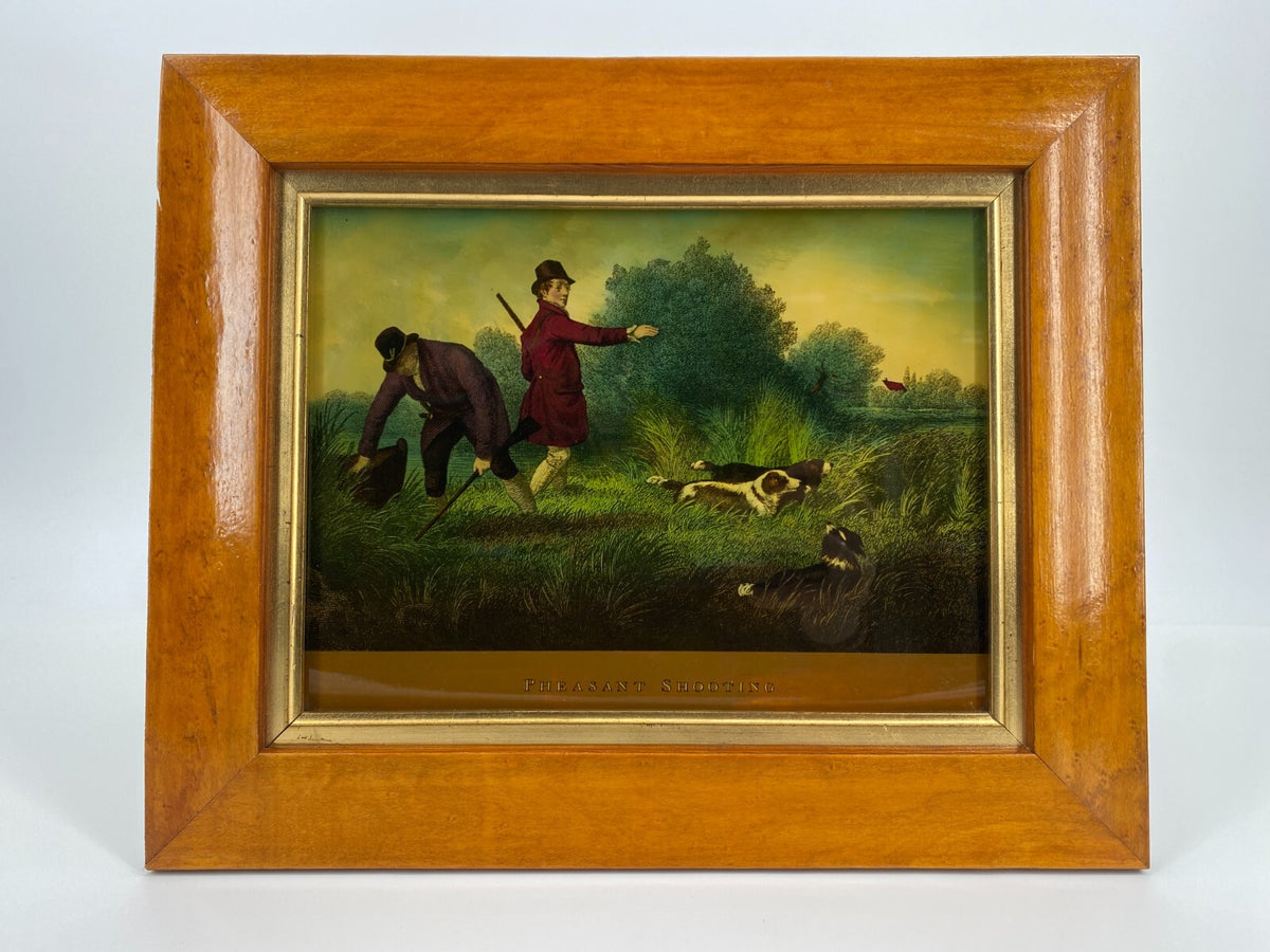 *2x KUNSTDRUCK PHEASANT SHOOTING PARTY JAGDSZENE ENGLAND SAMUEL HOWITT GERAHMT