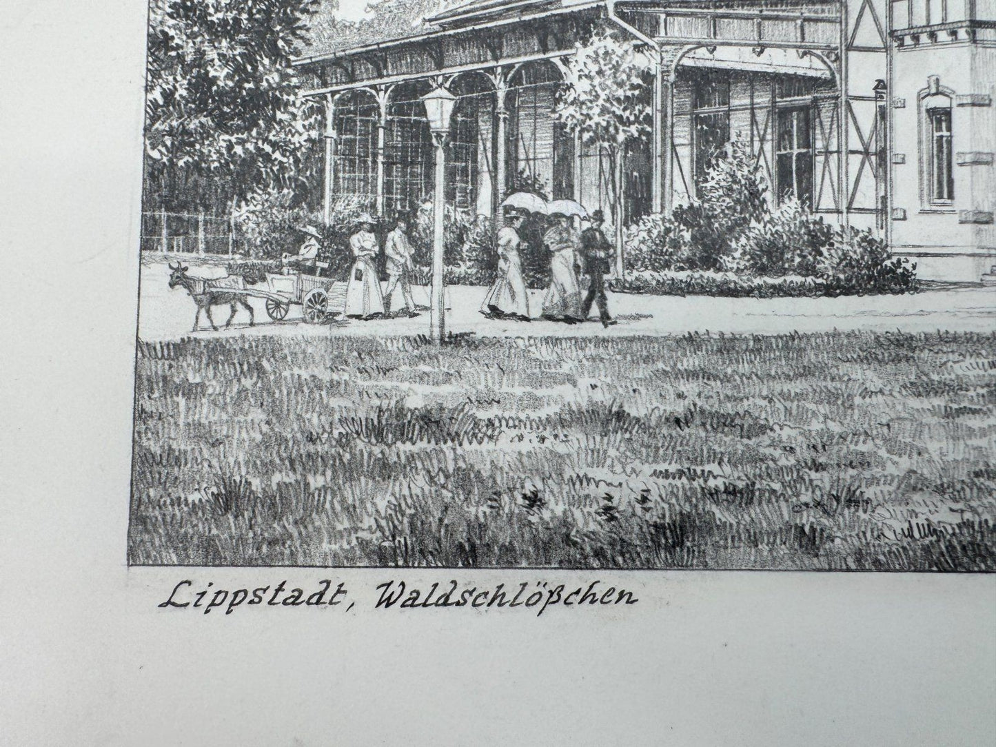 * HEINZ WEHLISCH ZEICHNUNG LIPPSTADT WALDSCHLÖSSCHEN ANSICHT SIGNIERT
