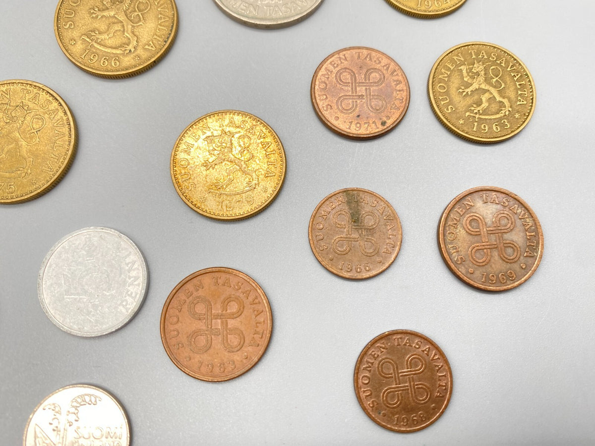 KONVOLUT FINNISCHE MÜNZEN PENNIA MAKKA PENNI 60ER BIS 90ER JAHRE SAMMLERSTÜCKE