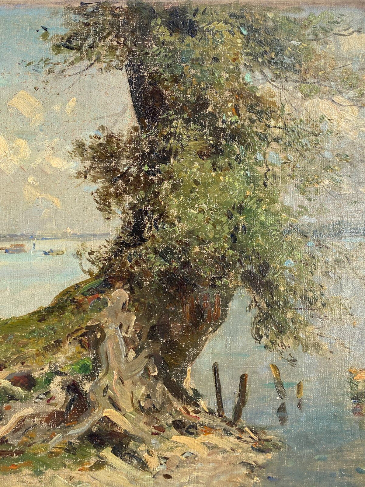 * WILHELM FREY ÖL GEMÄLDE ÖLGEMÄLDE 1909 NETZPLATZ AM BODENSEE