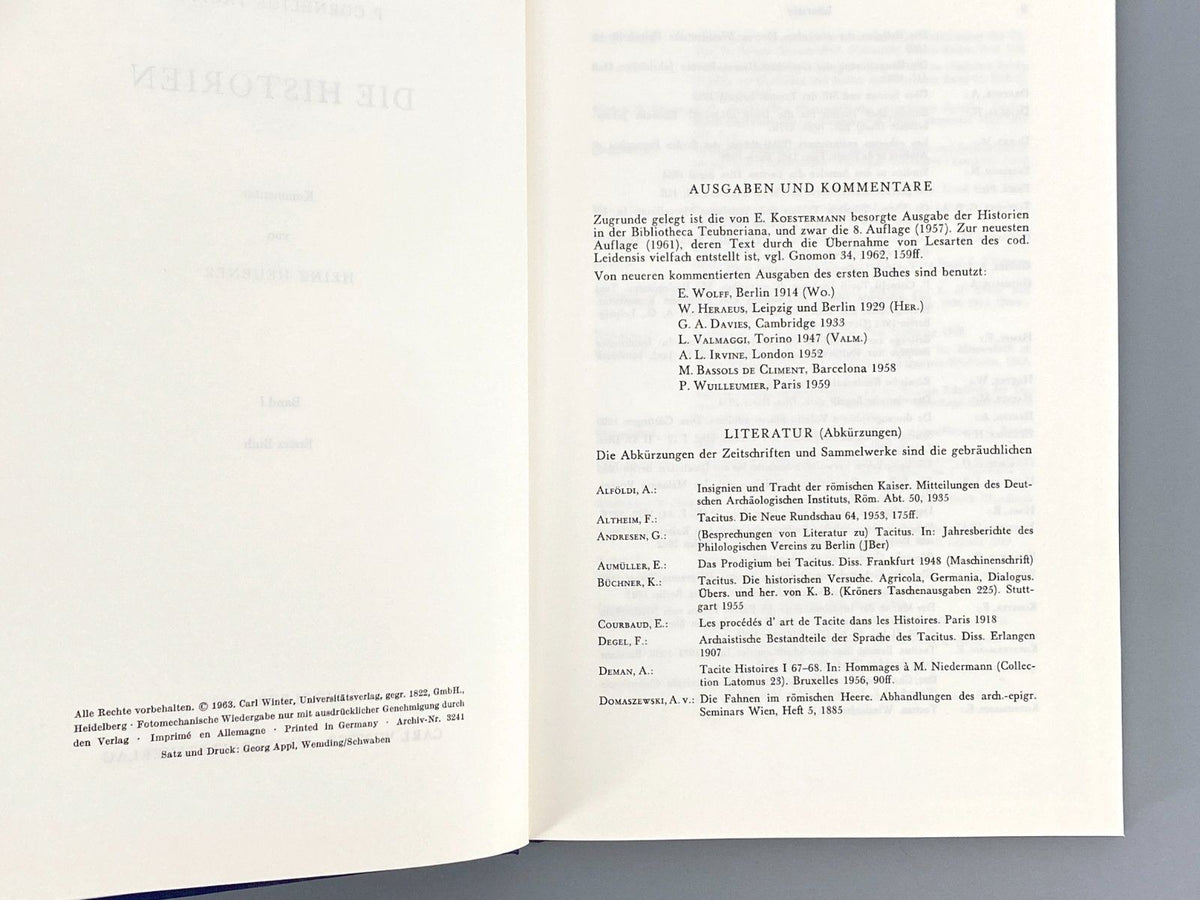 *7x BUCH TACITUS TACITI HISTORIEN GERMANIA ALTERTUMSWISSENSCHAFT