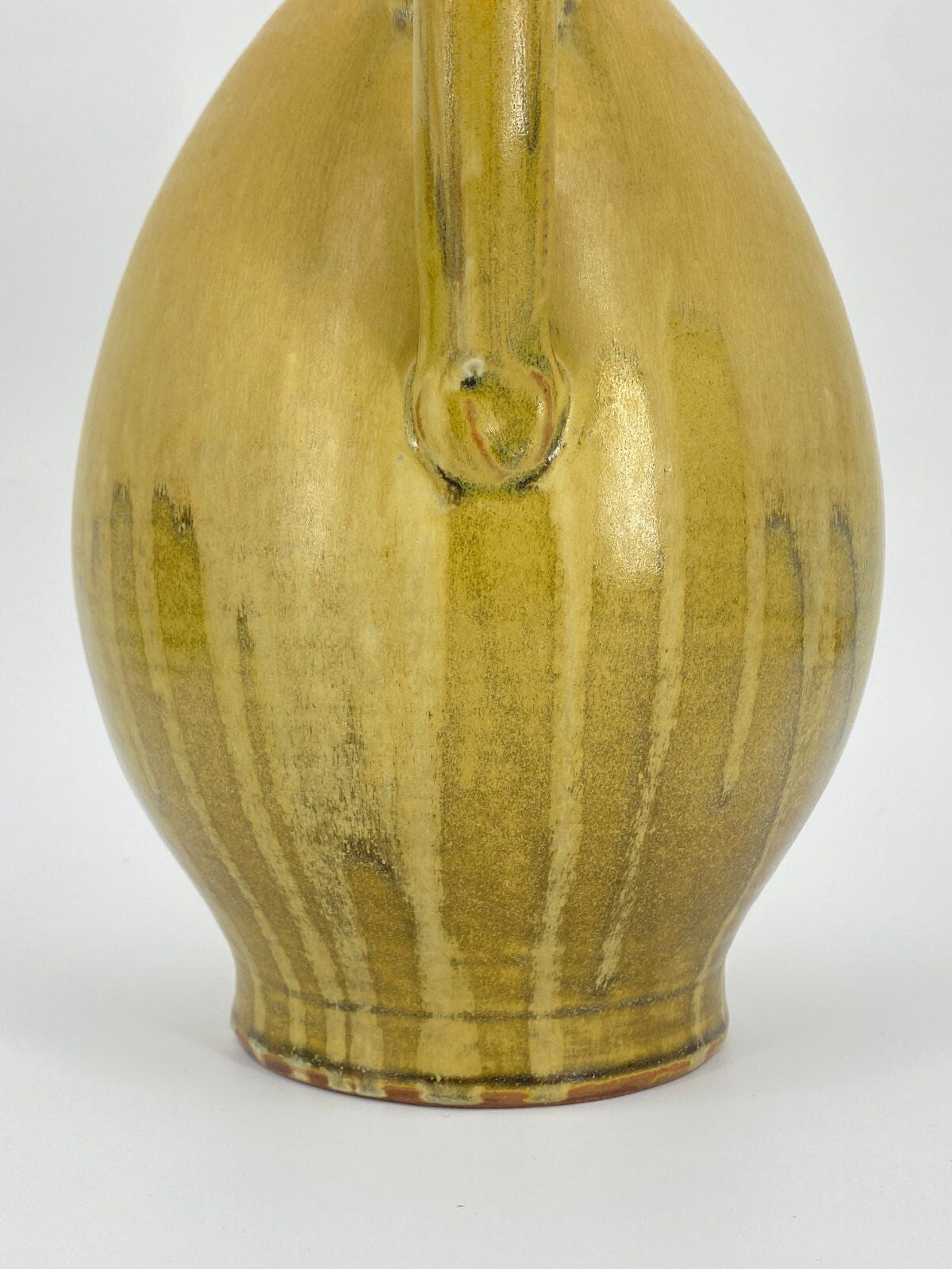 *STUDIO KERAMIK KRUG VASE H. SCHULZE CRINITZ GELB LAUFGLASUR 70ER FAT LAVA