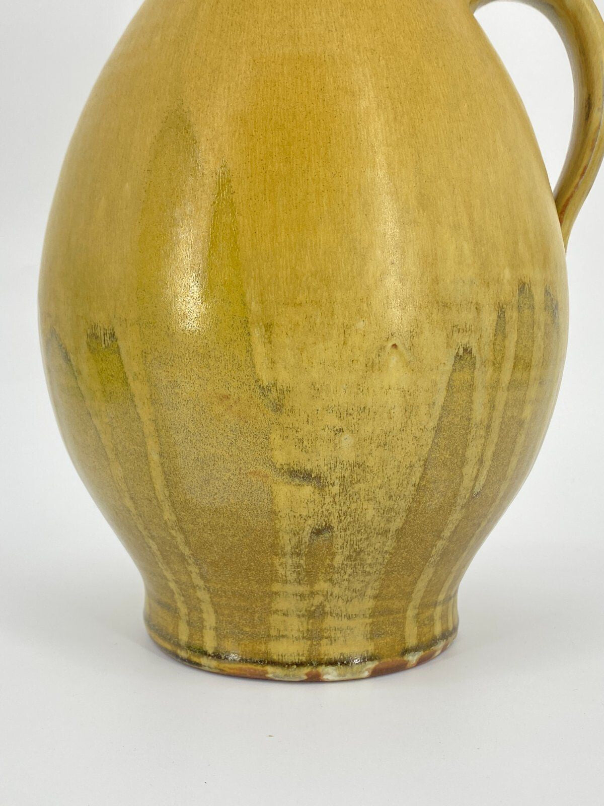 *STUDIO KERAMIK KRUG VASE H. SCHULZE CRINITZ GELB LAUFGLASUR 70ER FAT LAVA