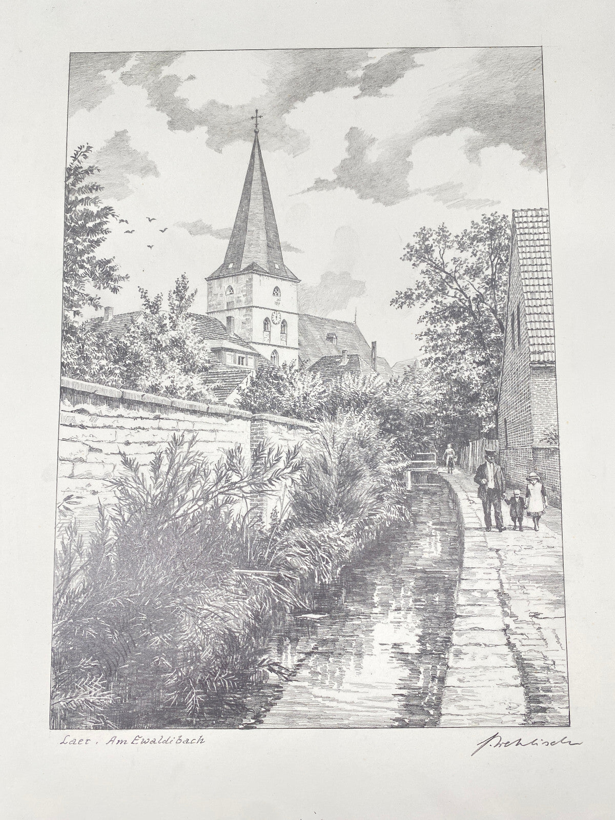 HEINZ WEHLISCH 4X ZEICHNUNGEN STEINFURT ORIGINAL HANDSIGNIERT
