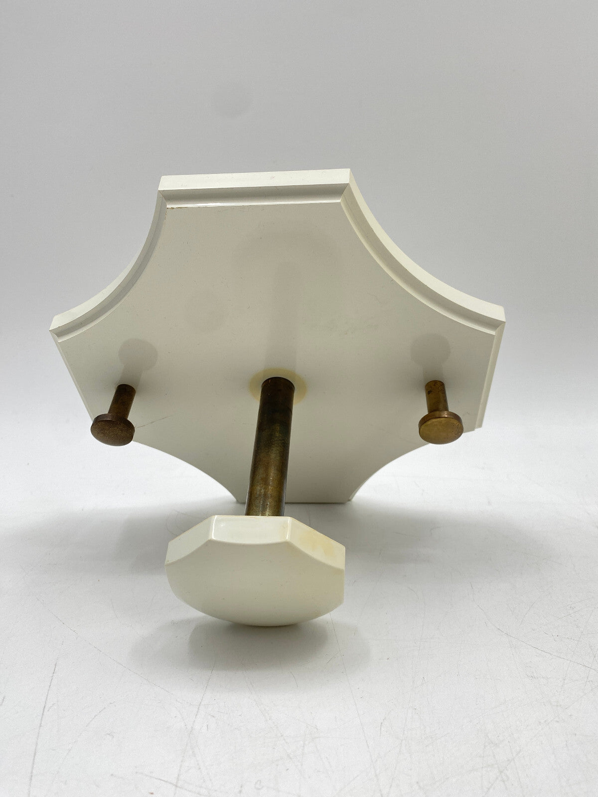 * 3 x GARDEROBENHAKEN WEIß KLEIDERHAKEN KUNSTSTOFF MESSING VINTAGE