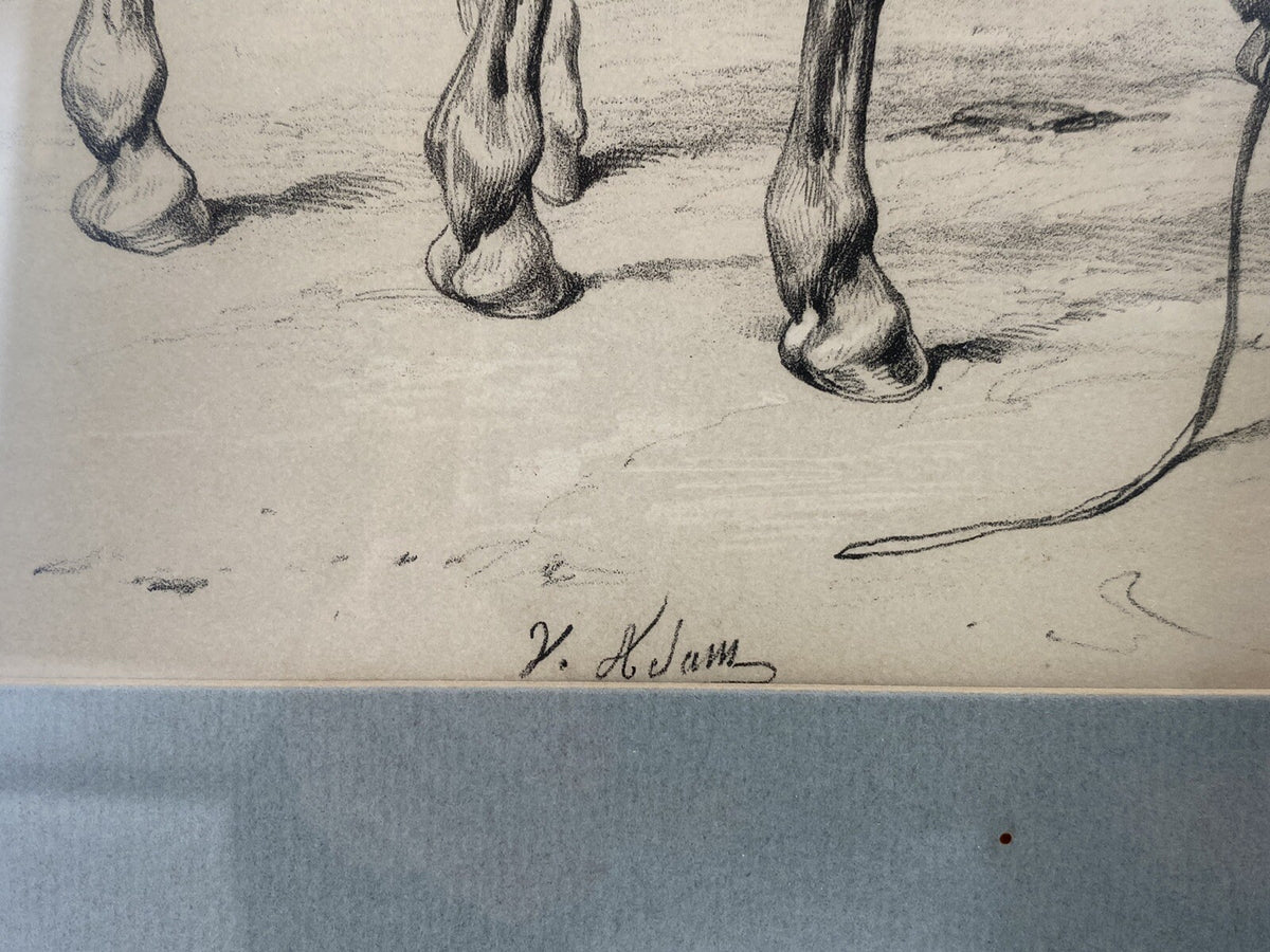 * 2 x VICTOR ADAM 19 JHDT LITHOGRAPHIE POSTE AUX CHEVAUX PFERDE WAGEN TRANSPORT