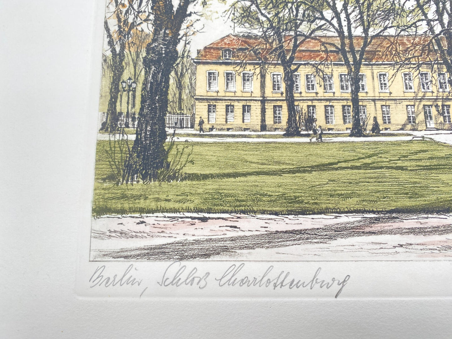 KÜNSTLER HEINZ WEHLISCH RADIERUNG KOLORIERT SCHLOSS CHARLOTTENBURG SIGNIERT