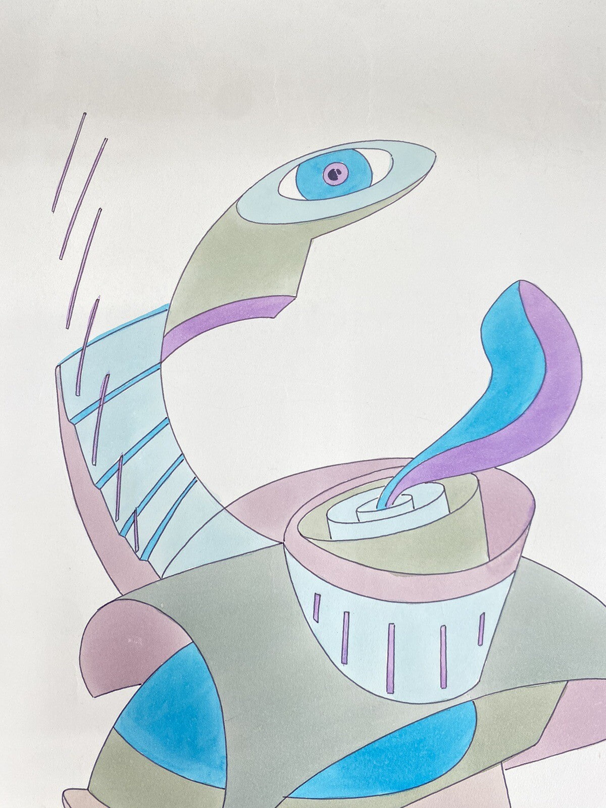 * PETKO BILD GEMÄLDE ZEICHNUNG COLORIERT ABSTRAKT ART SURREALISMUS KUNST