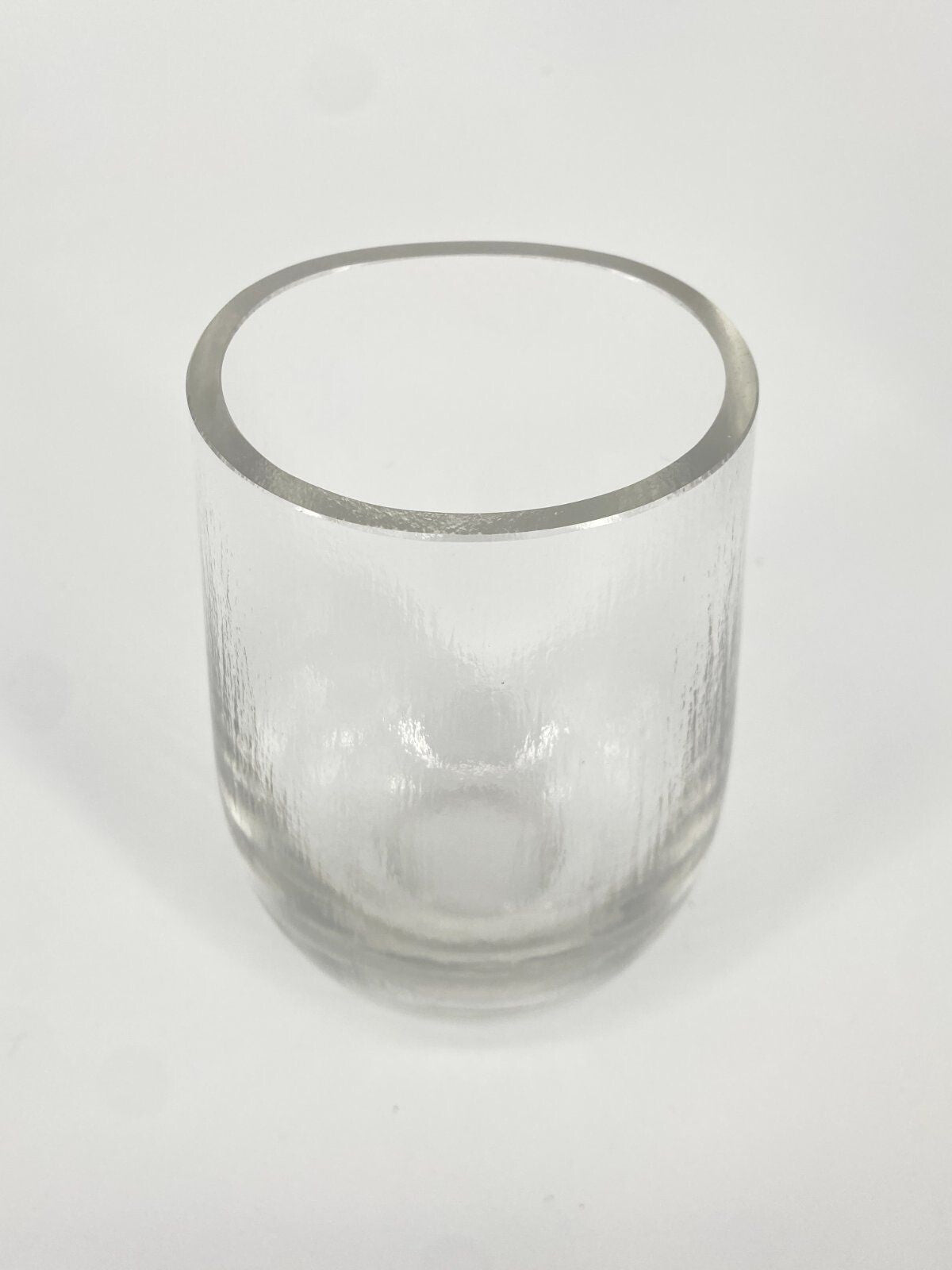 * VASE GLAS EISGLAS SCHWEDEN OVAL 60ER 70ER DESIGN MID CENTURY