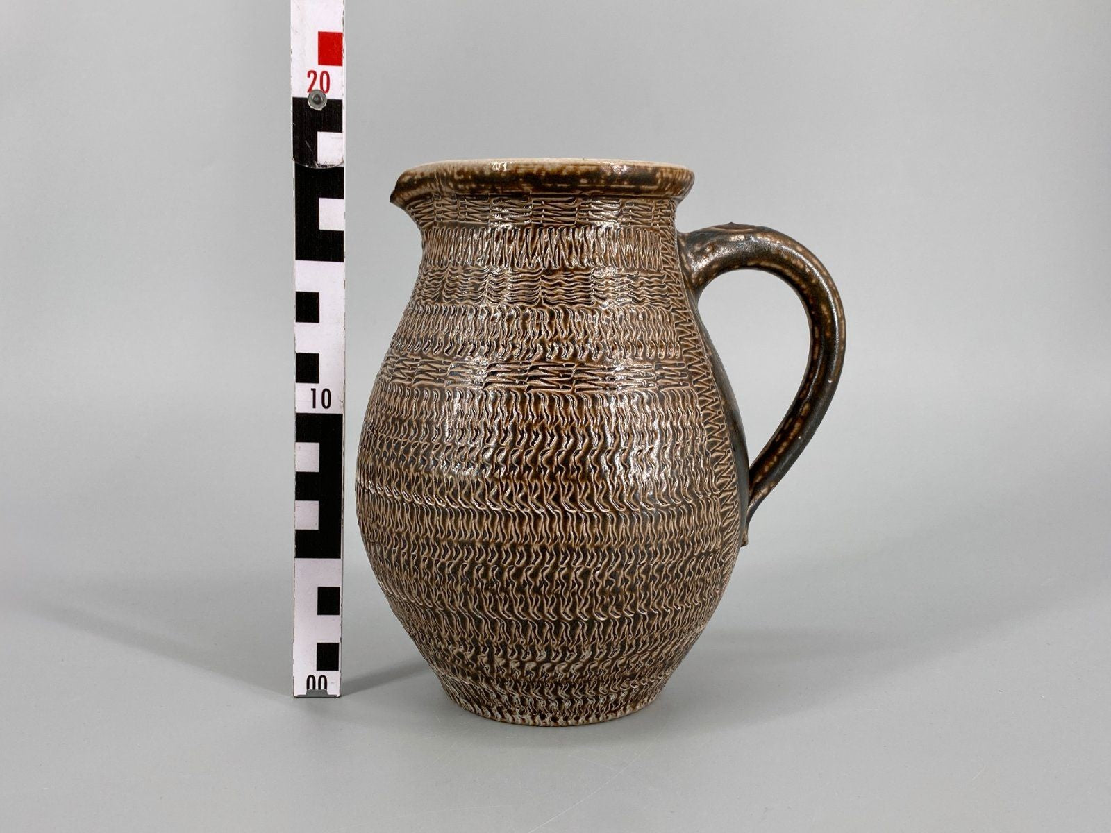 * VASE KRUG KARAFFE STUDIO KERAMIK BRAUN GEMUSTERT RUSTIKAL VINTA