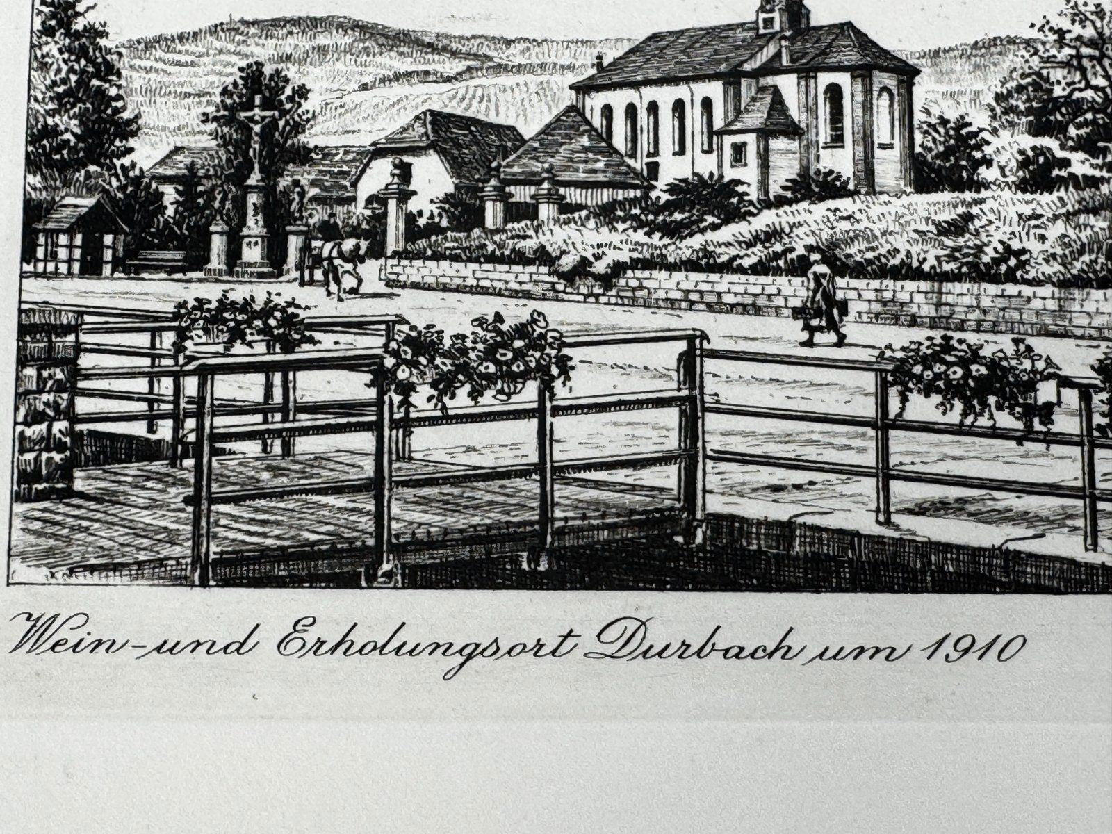 * HEINZ WEHLISCH ORIGINAL RADIERUNG WEIN ERHOLUNGSORT DURBACH UM