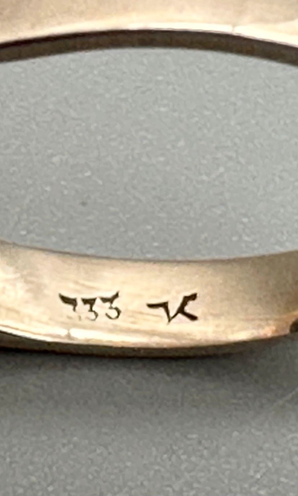 RING GR. 54 GOLD 333ER ROSÈ GOLD 8K TÜRKIS CABOCHON