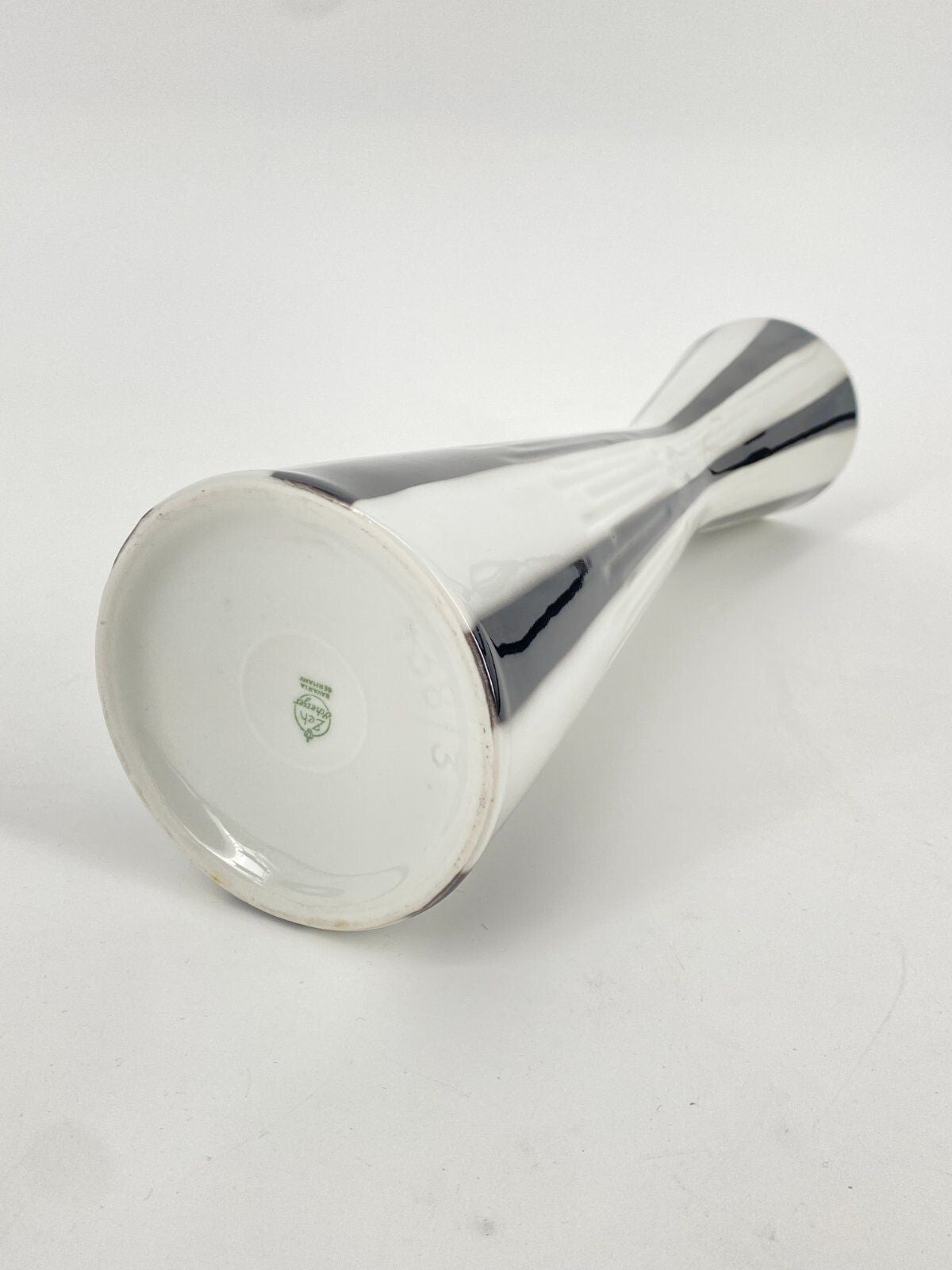 * VASE ZEH SCHERZER PORZELLAN MID CENTURY SCHWARZ WEIß 50ER 60ER