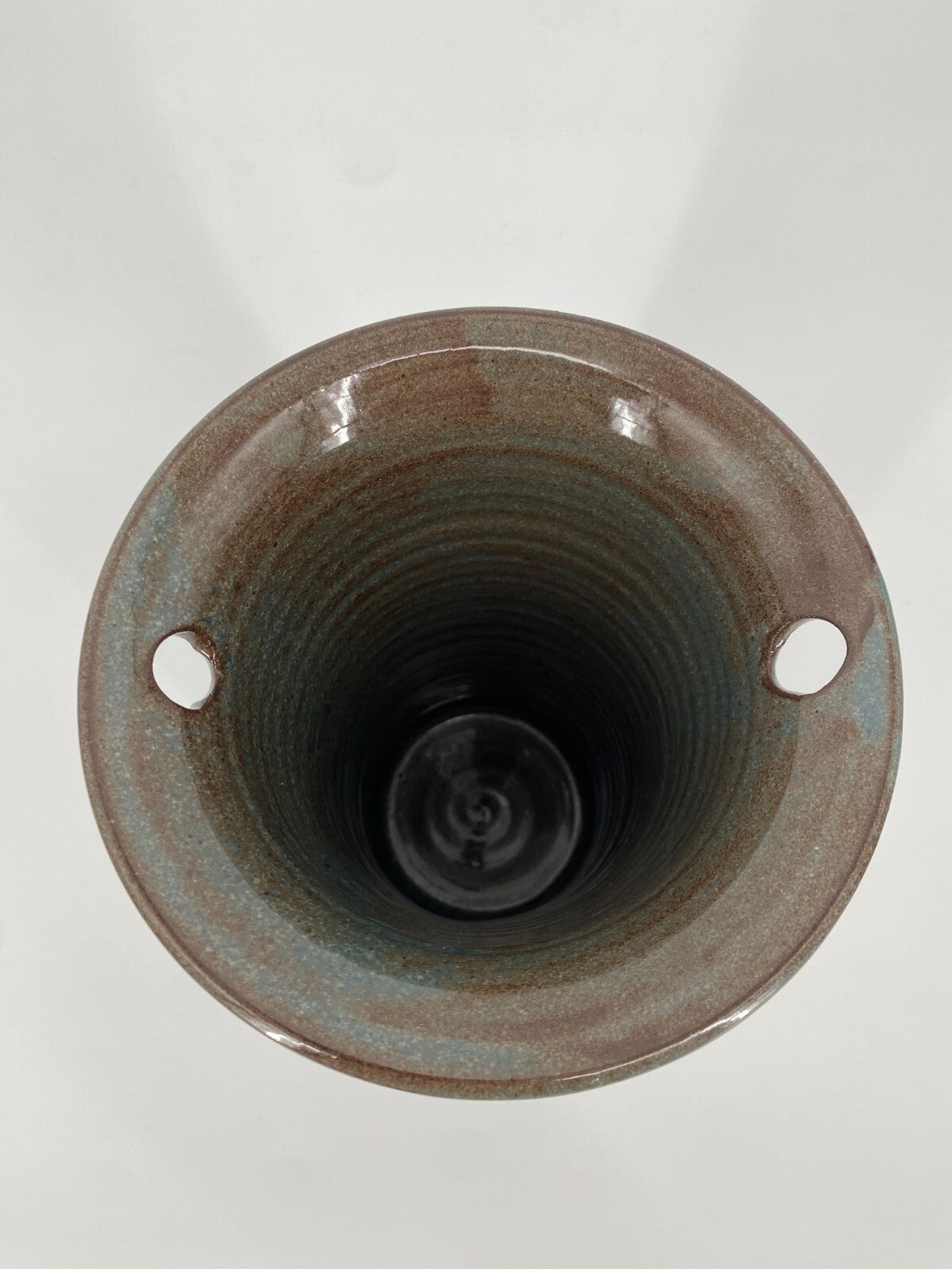 * STUDIO KERAMIK KELCH VASE BRAUN GRÜN 24,5CM MID CENTURY VINTAGE DANISH