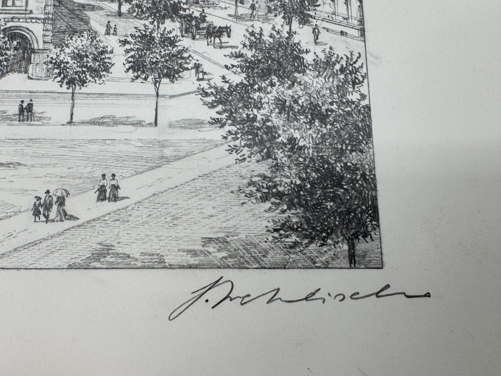 * HEINZ WEHLISCH ZEICHNUNG RATHAUS LÜNEBURG UM 1900 ANSICHT SIGNIERT
