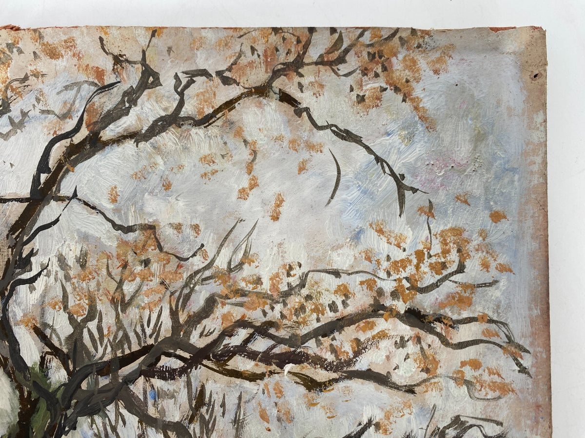 *ÖLGEMÄLDE SONNENSCHEIN IM HERBST VOIGTLÄNDER 1942 IMPRESSIONISMUS BAUM UNIKAT