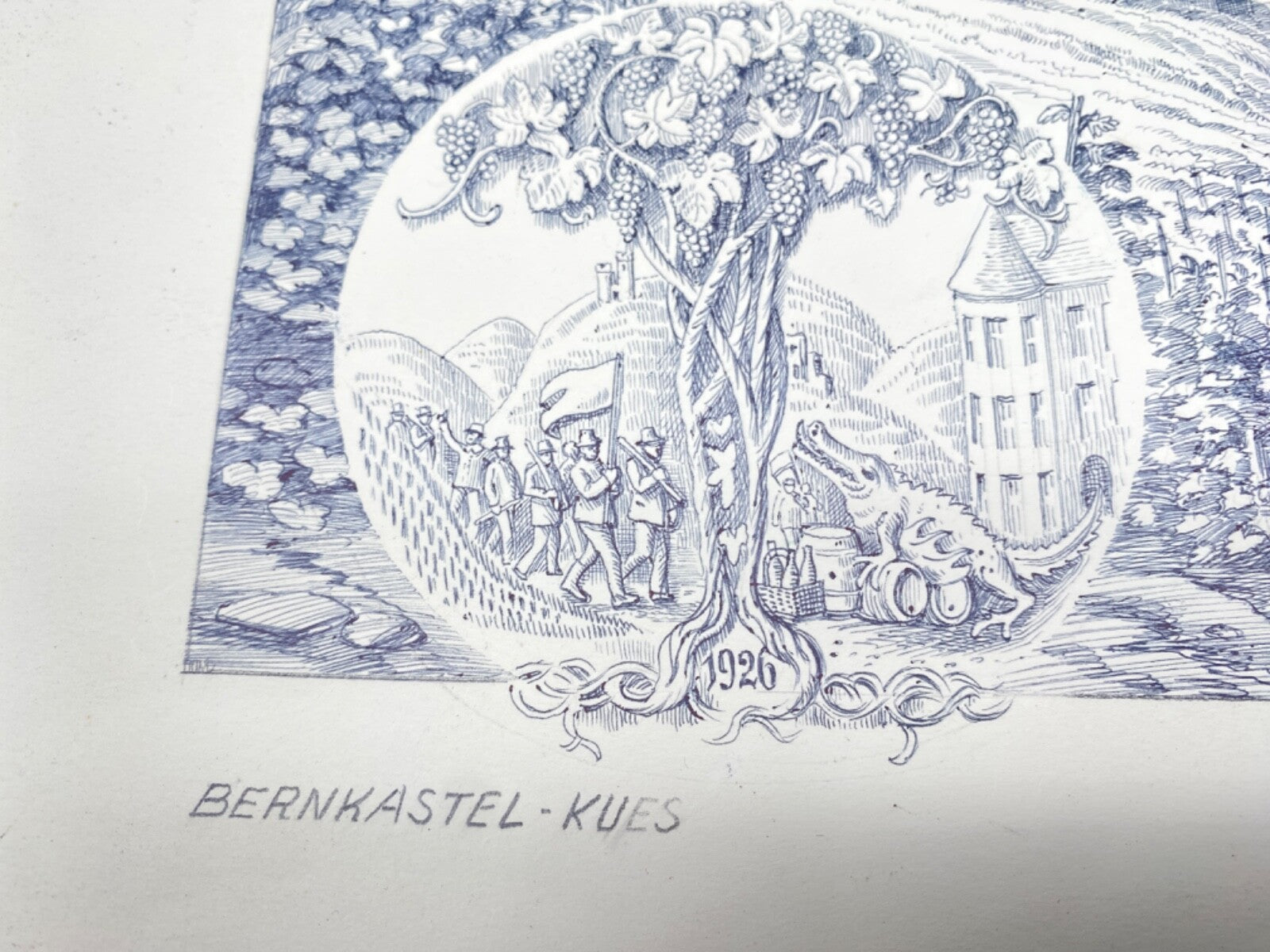 DEUTSCHER KÜNSTLER HEINZ WEHLISCH ZEICHNUNG BERNKASTEL KUES BURG LANDSHUT
