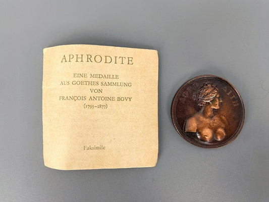 *ANTOINE BOVY FAKSIMILE MEDAILLE APHRODITE GOETHES SAMMLUNG BRONZE