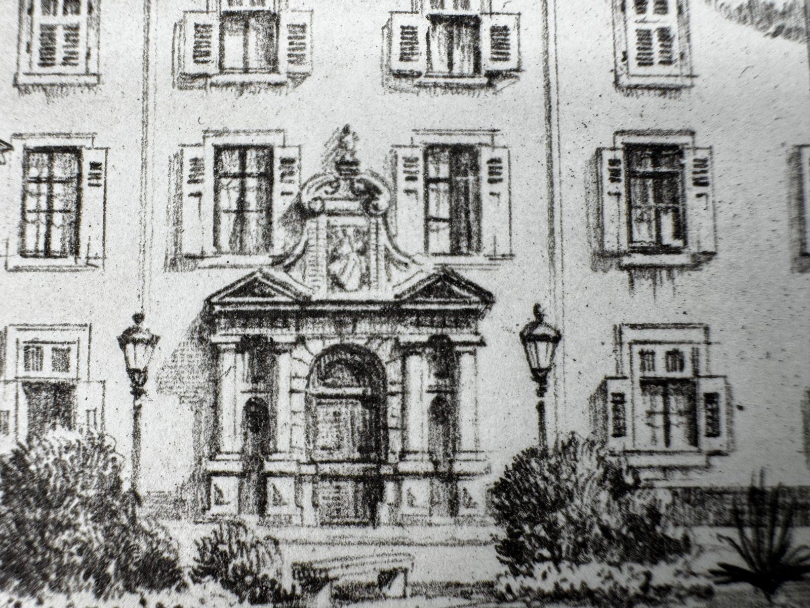 * HEINZ WEHLISCH RADIERUNG NEUES SCHLOß BADEN BADEN ANSICHT SIGNIERT