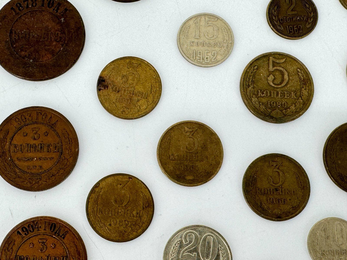 KONVOLUT RUSSLAND CCCP 1904 BIS IN DIE 90er UDSSR KOPEKEN MÜNZEN