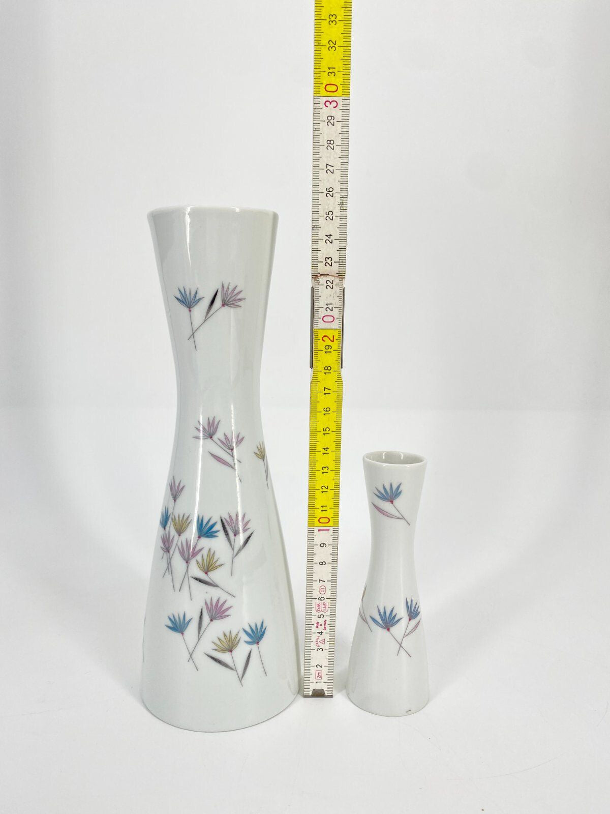 * ROSENTHAL GERMANY 2000 BLÜTENSPIEL VASEN GROß 25,5CM MINI 13CM