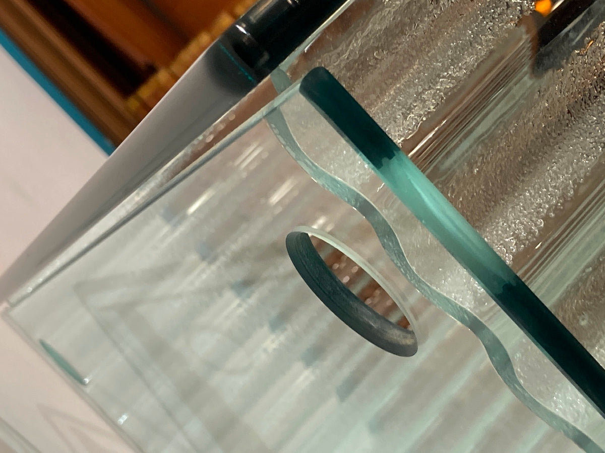 *HiFi PHONO GLAS SIDEBOARD RON ARAD FIAM 1980er ITALY ONDA