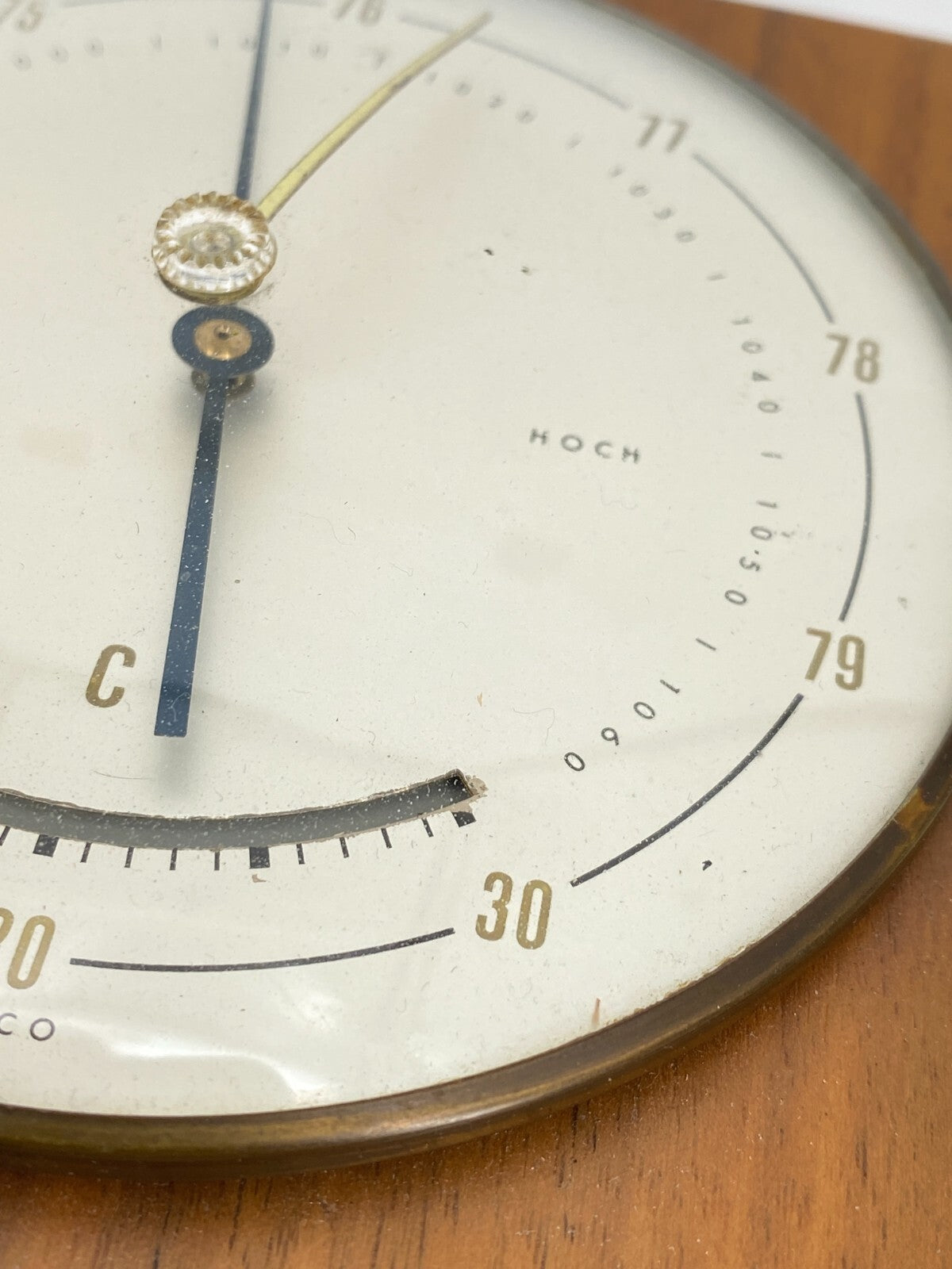 * WETTERSTATION MOCO BAROMETER THERMOMETER HOLZ VINTAGE