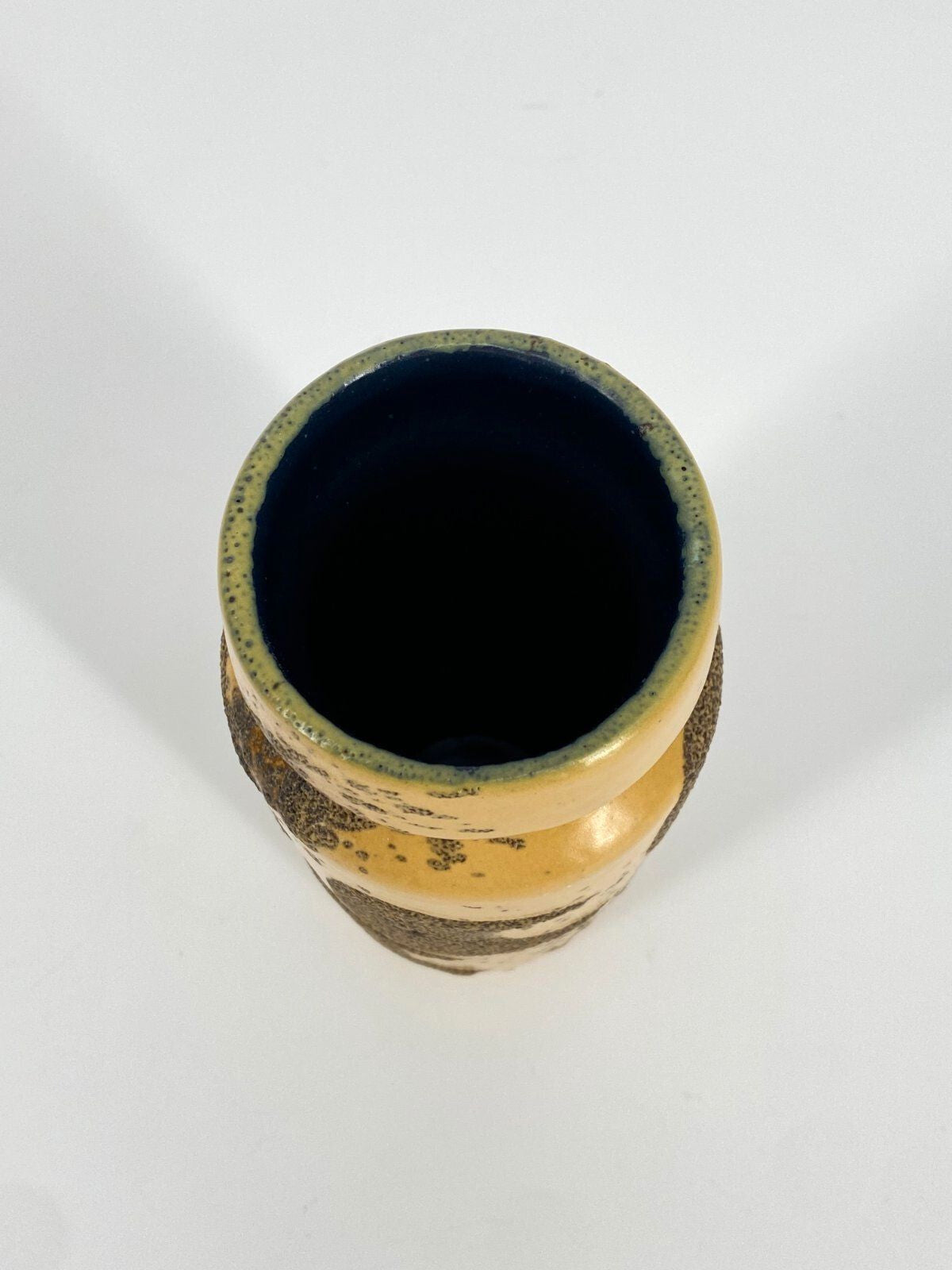 *HALDENSLEBEN STUDIOKERAMIK VASE 304IC FAT LAVA GELB VINTAGE 60ER