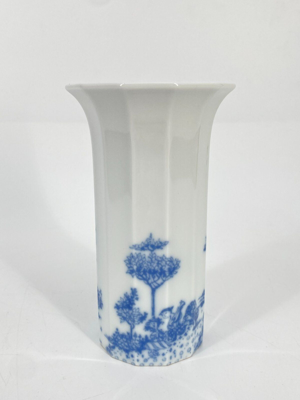* ROSENTHAL POLYGON SERENADE VASE BJÖRN WIINBLAD WEIß BLAU 15CM